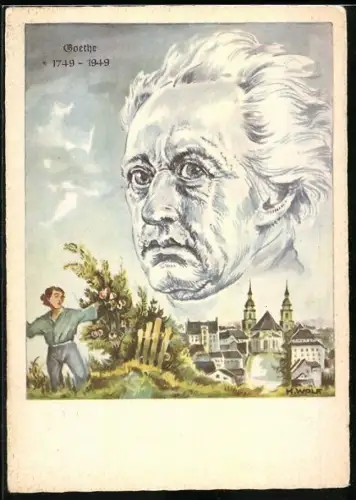AK Ludwigsburg, Bundesliederfest d. Württembergischen Sängerbundes 1949, Goethe