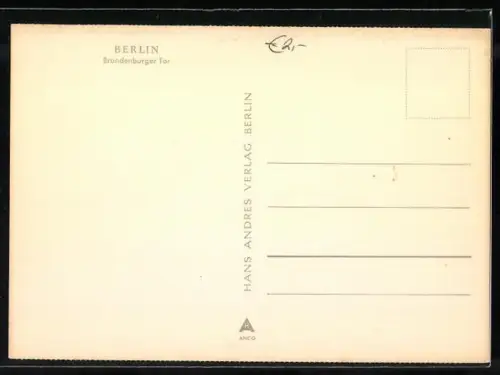 AK Berlin, Grenze am Brandenburger Tor