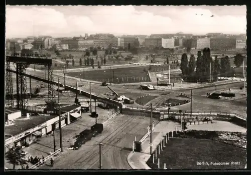 AK Berlin-Tiergarten, Grenzanlagen auf dem Potsdamer Platz