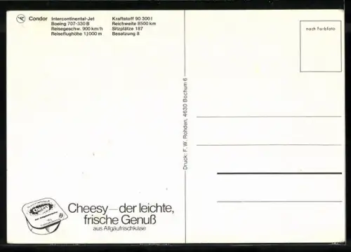 AK Flugzeug Boeing 707-330 B von Condor Intercontinental-Jet