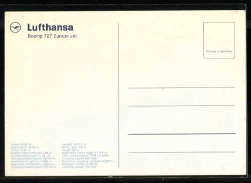 AK Lufthansa Boeing 727 Europa Jet, im Flug