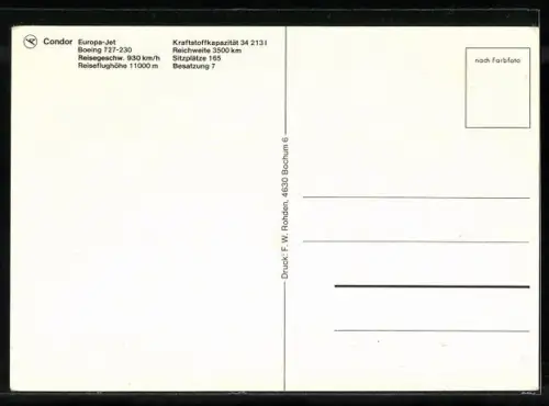 AK Condor Europa-Jet, Boeing 727-230 in der Luft