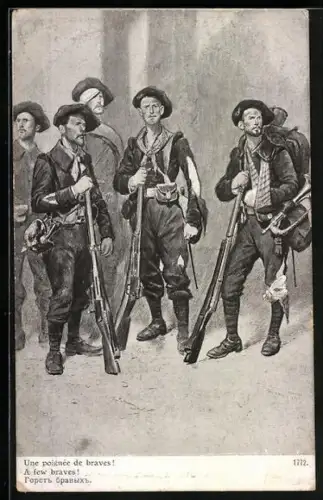 AK Une poignée de braves!, französ. Alpenjäger