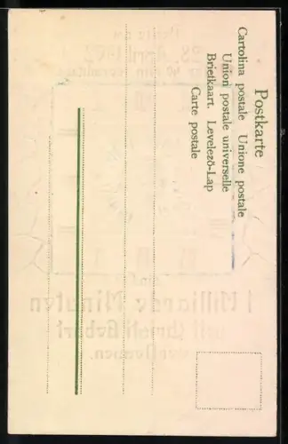 Künstler-AK 1 Millarde Minuten seit der Geburt Christi vergangen, 28. April 1902 um 10 Uhr 40