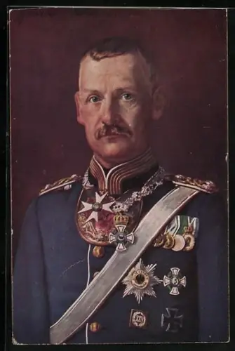 AK Kronprinz Rupprecht von Bayern in Uniform mit Orden