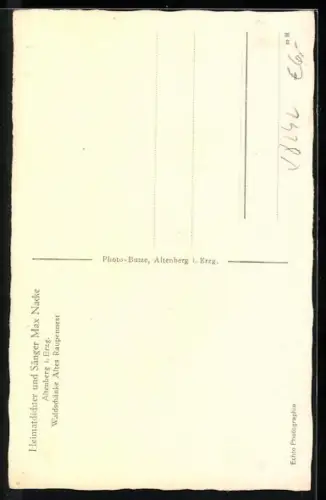 AK Altenberg /Erzg., Max Nacke, Heimatdichter und Sänger, Portrait