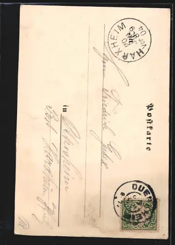 Künstler-AK Peterskopf, Bismarckturm auf dem Peterskopf