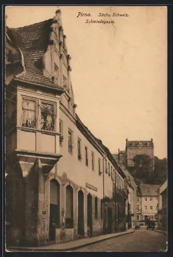 AK Pirna /Sächs. Schweiz, Schmiedegasse