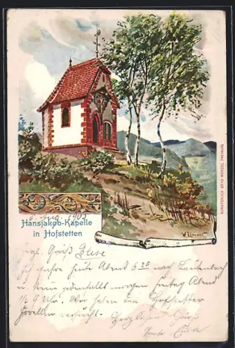 Künstler-AK Hofstetten / Kinzigtal, Hansjakob-Kapelle