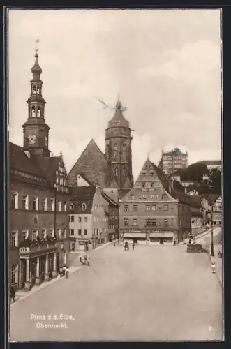 AK Pirna a.d. Elbe, Obermarkt