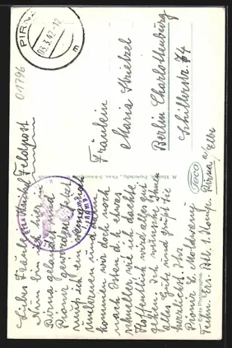 AK Pirna a. d. Elbe, Kirchgasse mit Rathaus