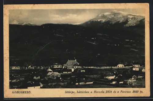 AK Körösmezö, Látképe, háttérben a Hoverla és a Pietrosz