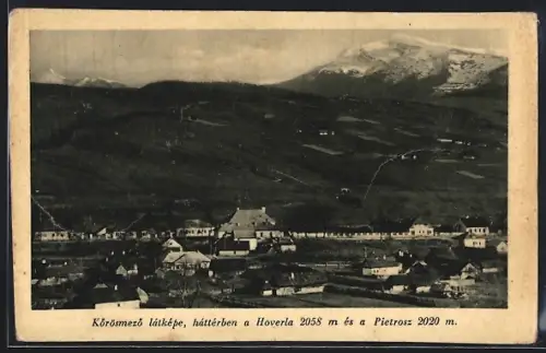 AK Körösmezö, Látképe, háttérben a Hoverla és a Pietrosz