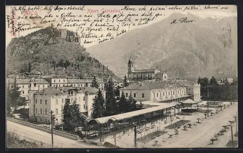 AK Arco, Neues Curcasino aus der Vogelschau