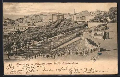 AK Frascati, Villa Aldobrandini, Panorama