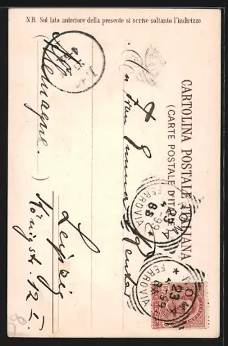 Lithographie Rome, Grand Hôtel du Quirinal