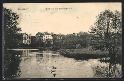 AK Hamburg-Bergedorf, Blick auf die Brauerstrasse