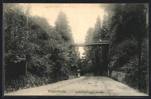 AK Friedrichroda, Seebachbrücke am Kurhaus