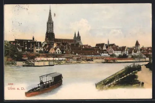 AK Ulm a. D., Münster, Stadtansicht, Donau