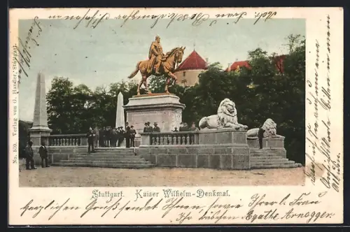 AK Stuttgart, Kaiser Wilhelm-Denkmal