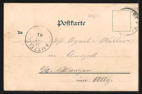 AK Stuttgart, Schlossplatz m. neuem Schloss