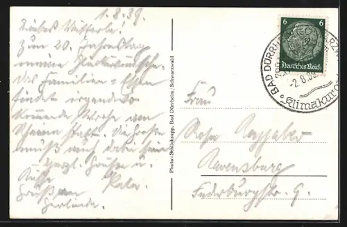 AK Bad Dürrheim /Schwarzwald, Kurhaus mit Brunnen