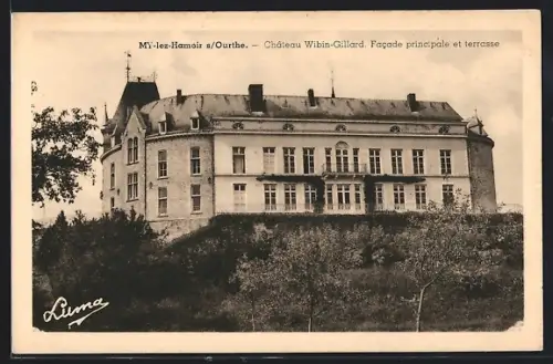 AK My-lez-Hamoir, Château Wibin-Gillard, Facade principale et terrasse