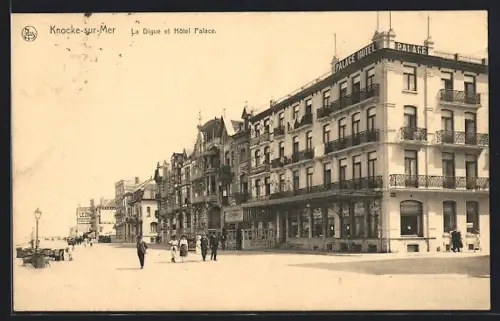 AK Knocke-sur-Mer, La Digue et Hôtel Palace