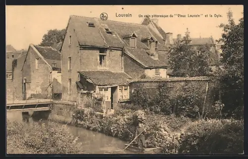 AK Louvain, Un coin pittoresque du Vieux Louvain et la Dyle
