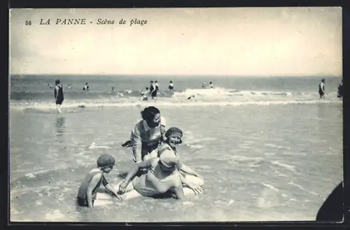 AK La Panne, Scène de plage