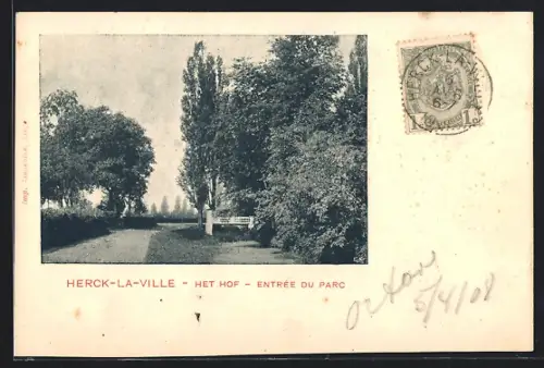 AK Herck-la-Ville, Het Hof, Entrée du Parc