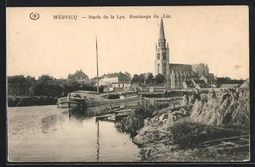 AK Wervicq, Bords de la Lys, Rouissage du Lin