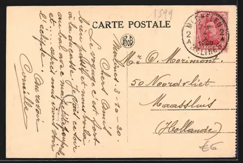 AK Malines, Quai au sel et Pont sur la Dyle