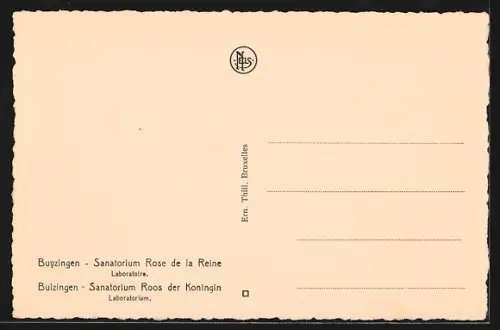 AK Buyzingen, Sanatorium Rose de la Raine, Laboratoire
