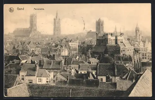 AK Gand, Panorama mit Kirche