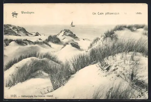 AK Wenduyne, Dünen mit Segelboot