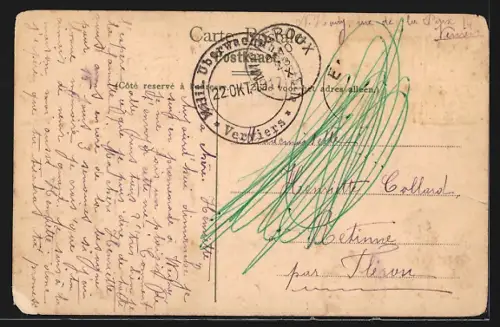 AK Wegnez, Panorama mit Strassenpartie