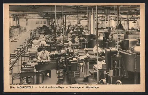 AK Spa, Monopole, Hall d`embouteillage, Soutirage et etiquettage