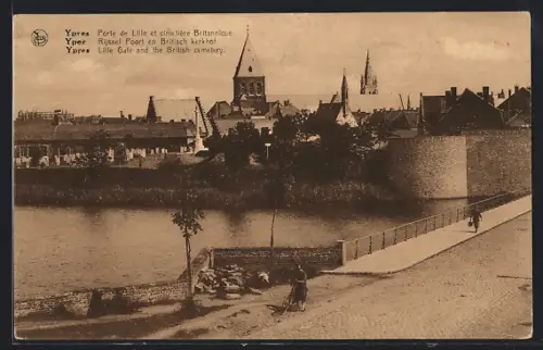 AK Ypres, Porte de Lille et Cimetiére Britannique