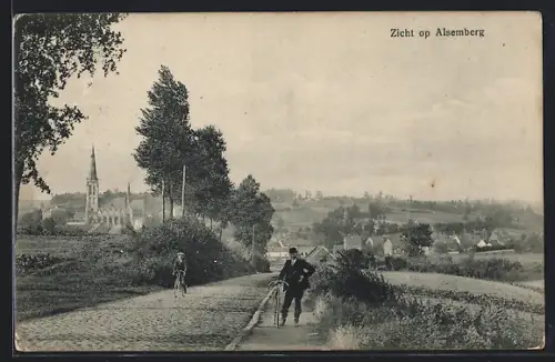 AK Alsemberg, Blick auf den Ort mit Kirche