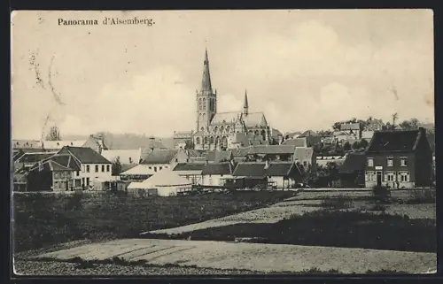 AK Alsemberg, Panorama mit Kirche