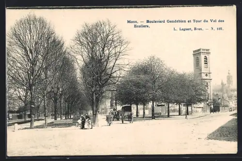 AK Mons, Boulevard Gendebien et Tour du Val des Ecoliers