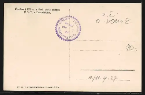 AK Cerchov, Nova chata odboru