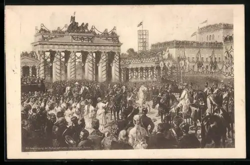 AK Berlin, Einzug der Truppen in Berlin durch das Brandenburger Tor