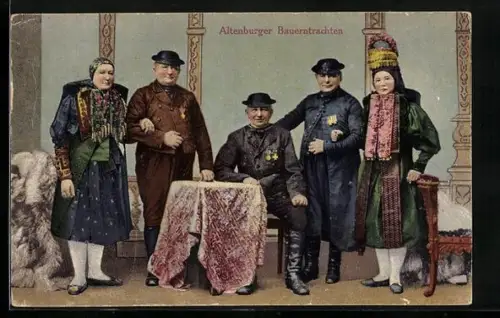 AK Familie in altenburger Bauerntrachten