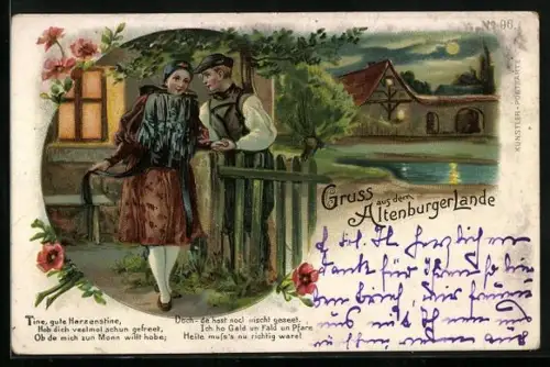 AK Mann und Frau in thüringischer Tracht