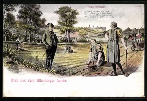 AK Kartoffelernte der Bauern aus dem altenburger Lande