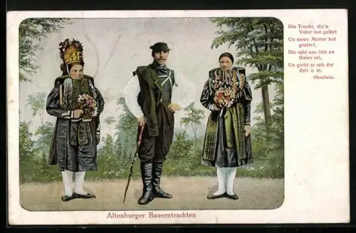 AK Menschen in Altenburger Bauerntrachten