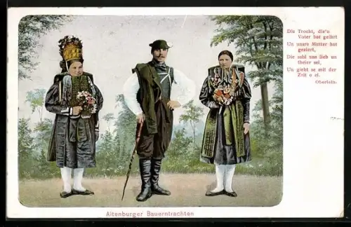 AK Menschen in Altenburger Bauerntrachten