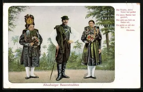 AK Menschen in Altenburger Bauerntrachten